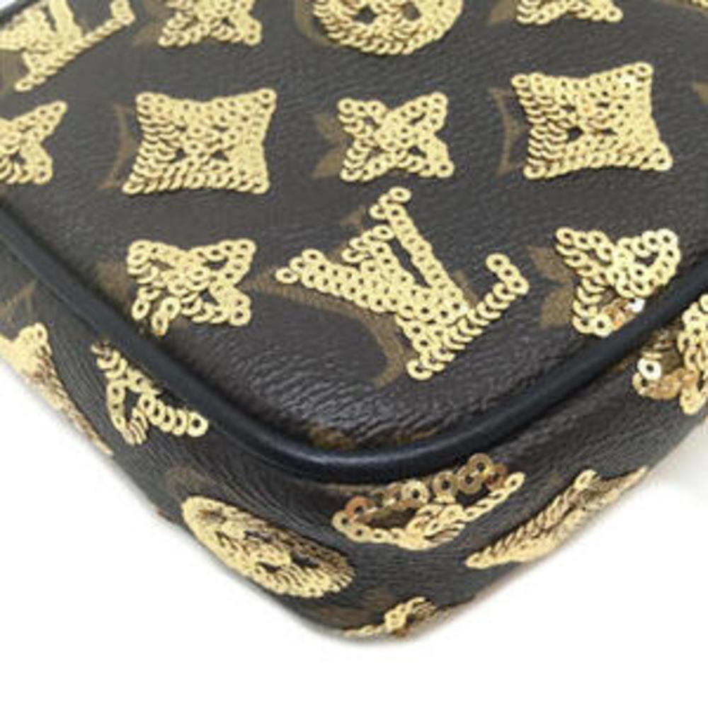 Louis Vuitton Pochette Accessoire Eclipse Sequin Handbag Brown - Picture 8 of 16